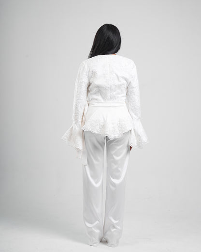 Ivory Lace Bell Sleeve Top