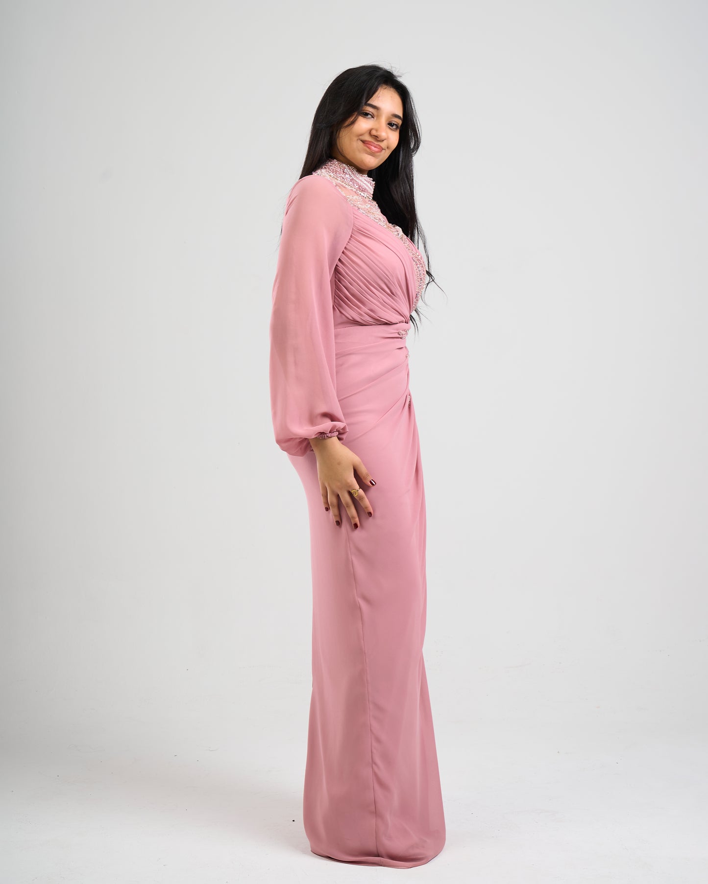 Blush Royale Draped Gown