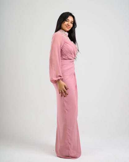 Blush Royale Draped Gown
