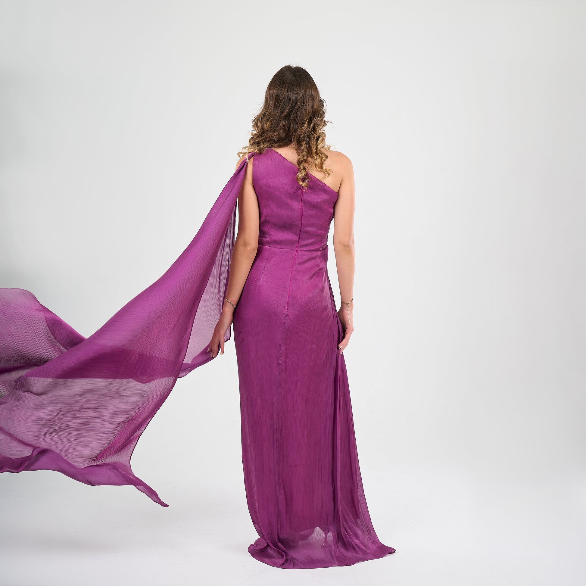 purple crinkle dress Jay Deep Purple Crinkle Dress