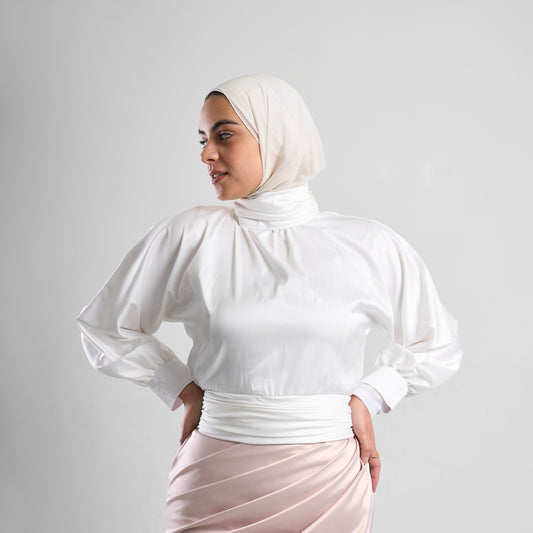 Iris Ruched Satin Top