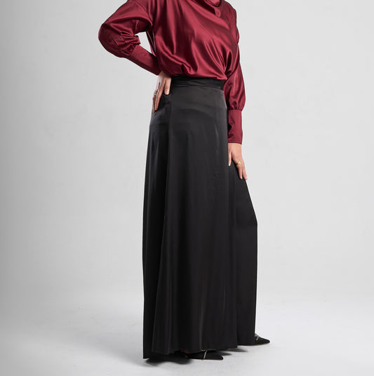 Silk Satin Wrap Pants