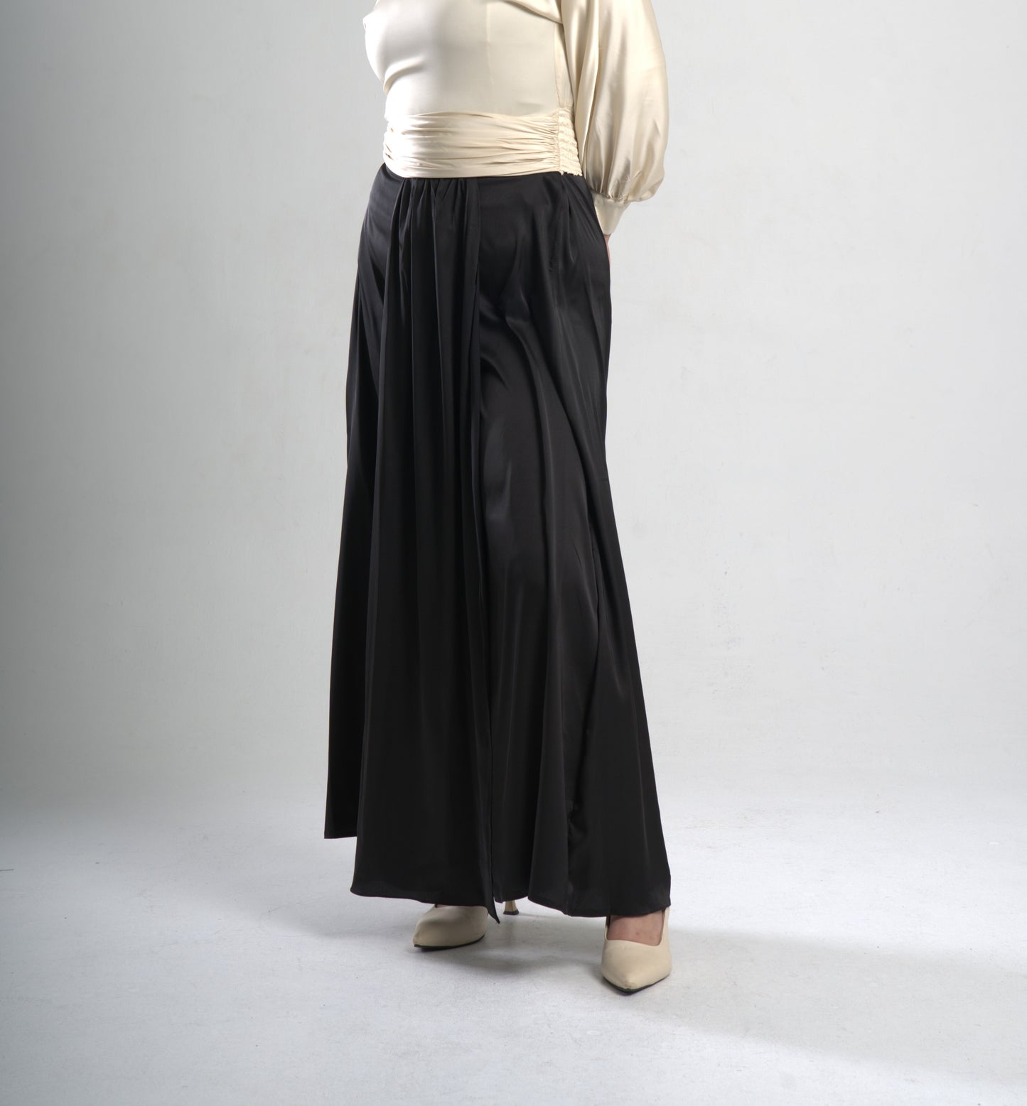 Silk Satin Pleated Pants