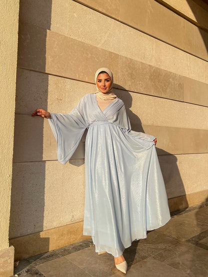 Modest V-neck Dress.