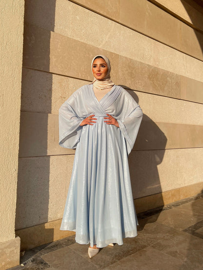 Modest V-neck Dress.