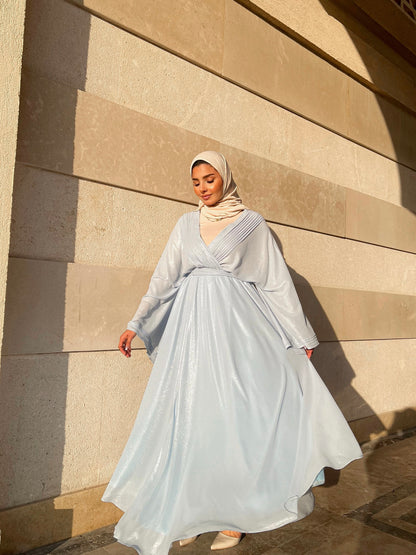 Modest V-neck Dress.
