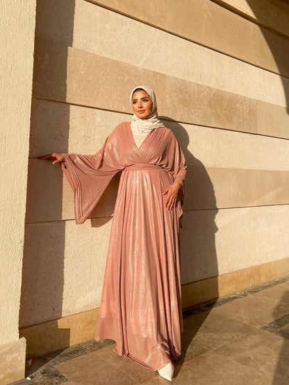 Modest V-neck Dress.