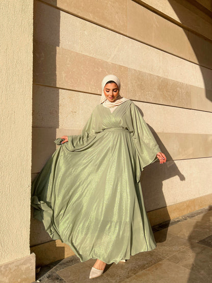 Modest V-neck Dress.