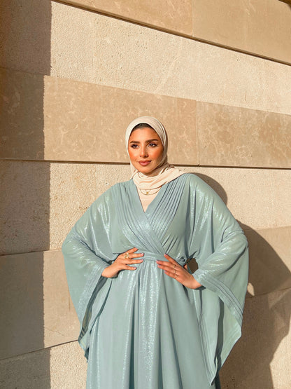 Modest V-neck Dress.
