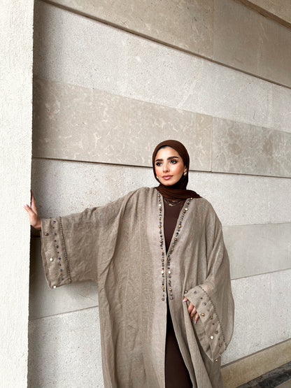 Beige Linen Kaftan