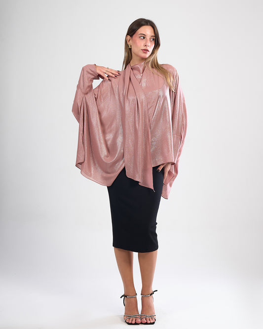 Lamé Wrap Blouse