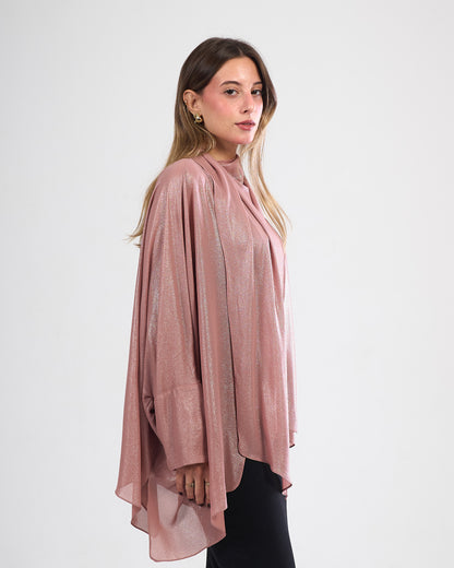 Lamé Wrap Blouse