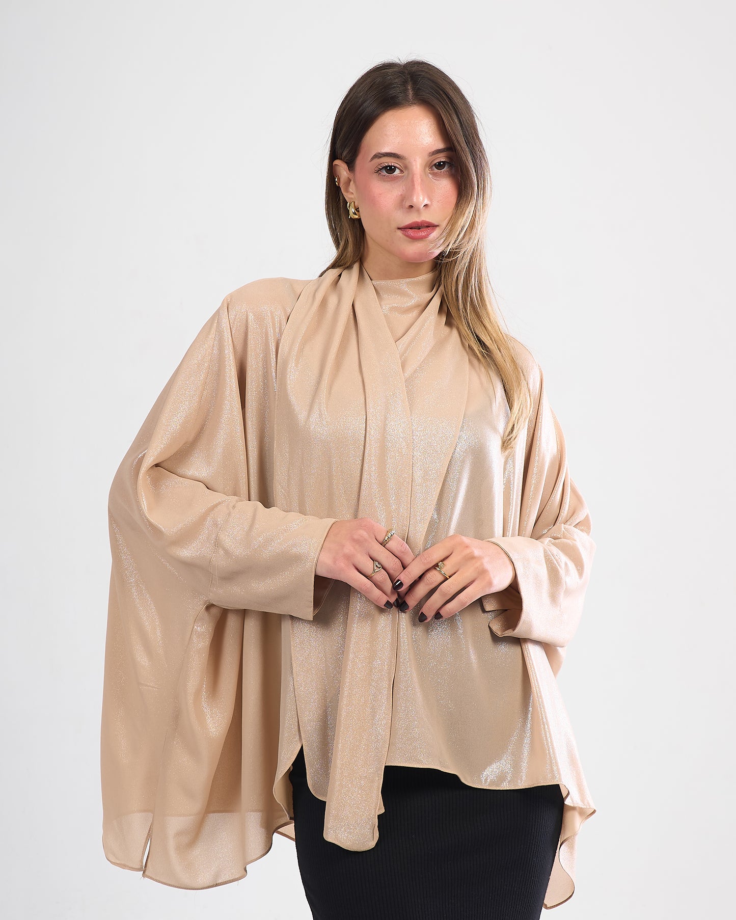 Lamé Wrap Blouse